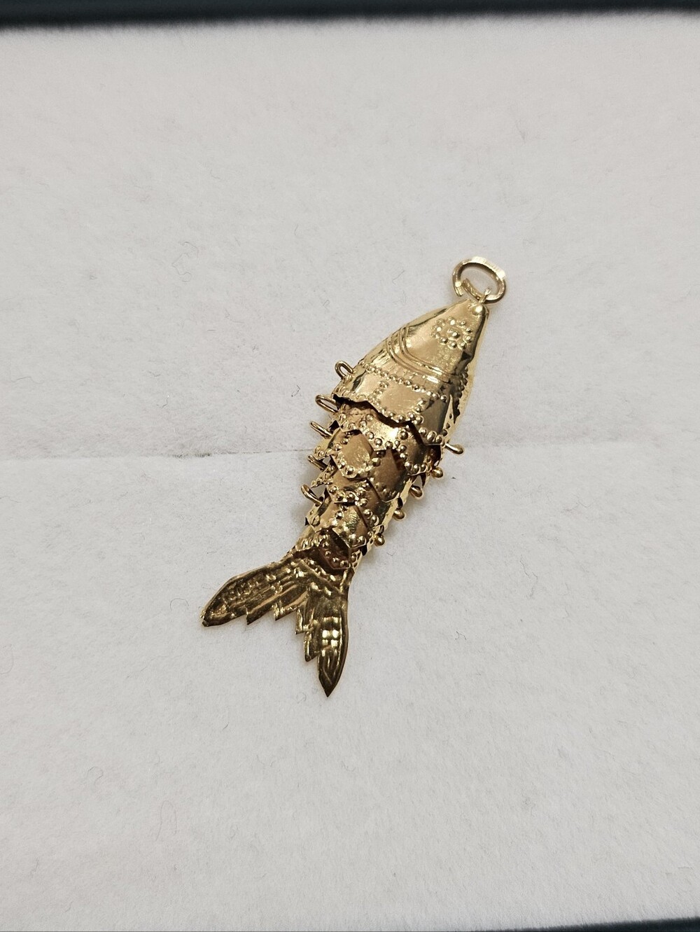 14K Gold Articulated Fish Charm
